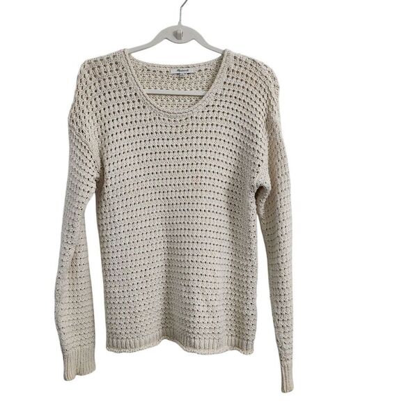 Madewell Sweaters - Madewell Sweater Womens XS Ivory Open Stitch Austen Knit Pullover Crewneck‎